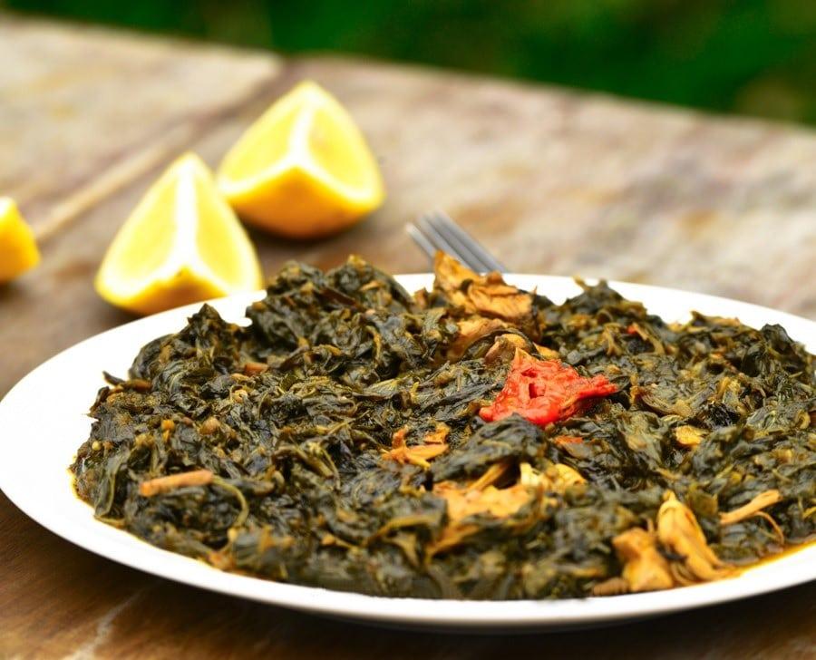 Matembele Recipe: A rich sweet potato leaf stew.