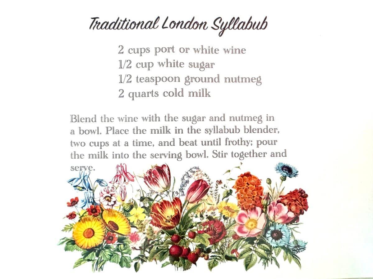 Traditional London Syllabub recipe